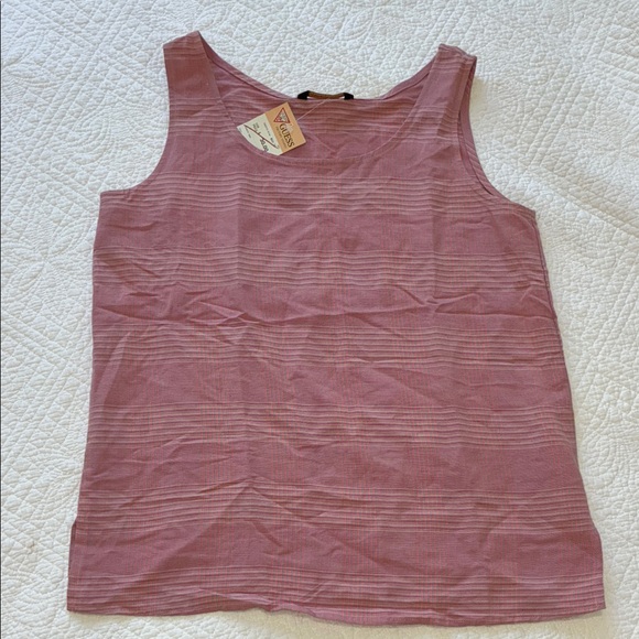 NWT Georges Marciano Guess Pink Linen Tank Top - Picture 1 of 10